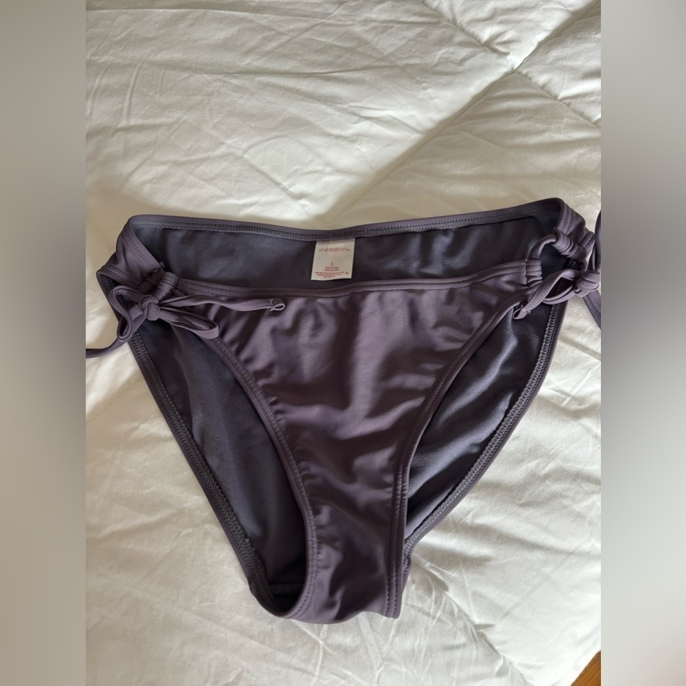 2 Piece Bikini Large Eggplant Xhilaration Adjustable Straps on top & bottom - Picture 4 of 8